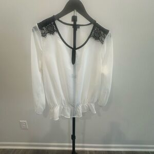 Lily Rose White and Black Lace Blouse